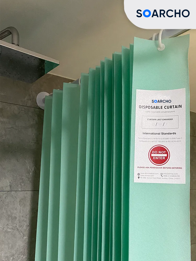 Plastic Shower Curtain with Hooks