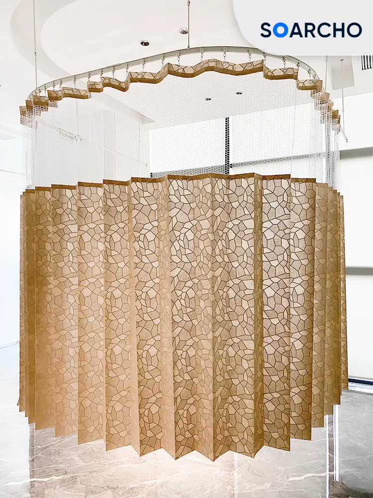 Printed Pattern Polyester Mesh Disposable Curtain