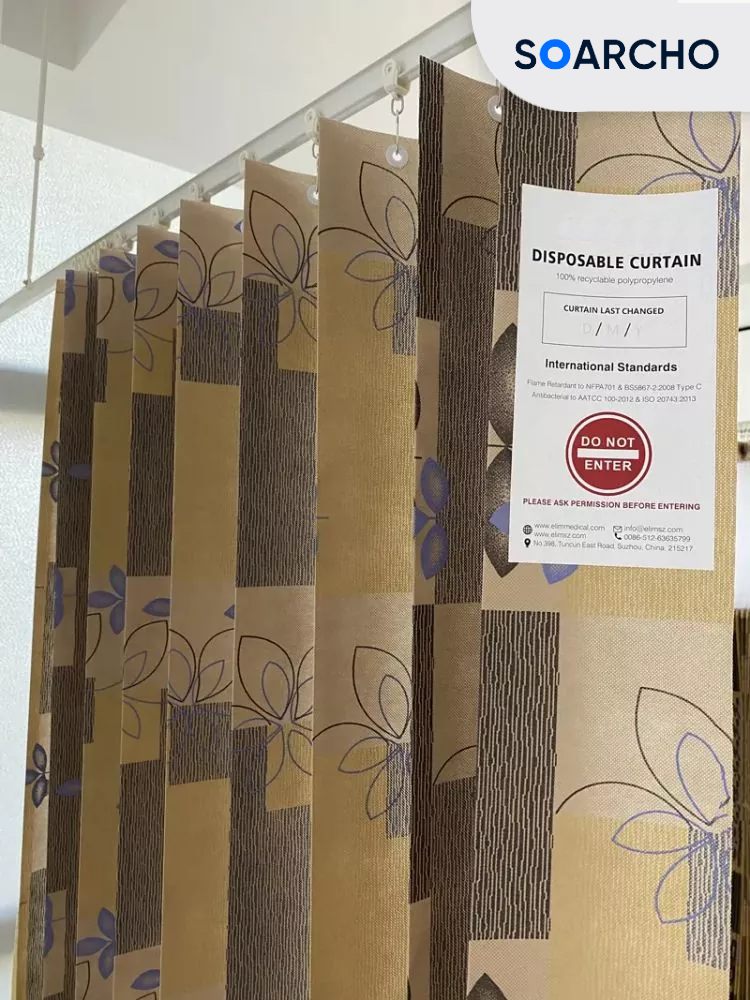 Printed Pattern Flame Retardant Disposable Curtain