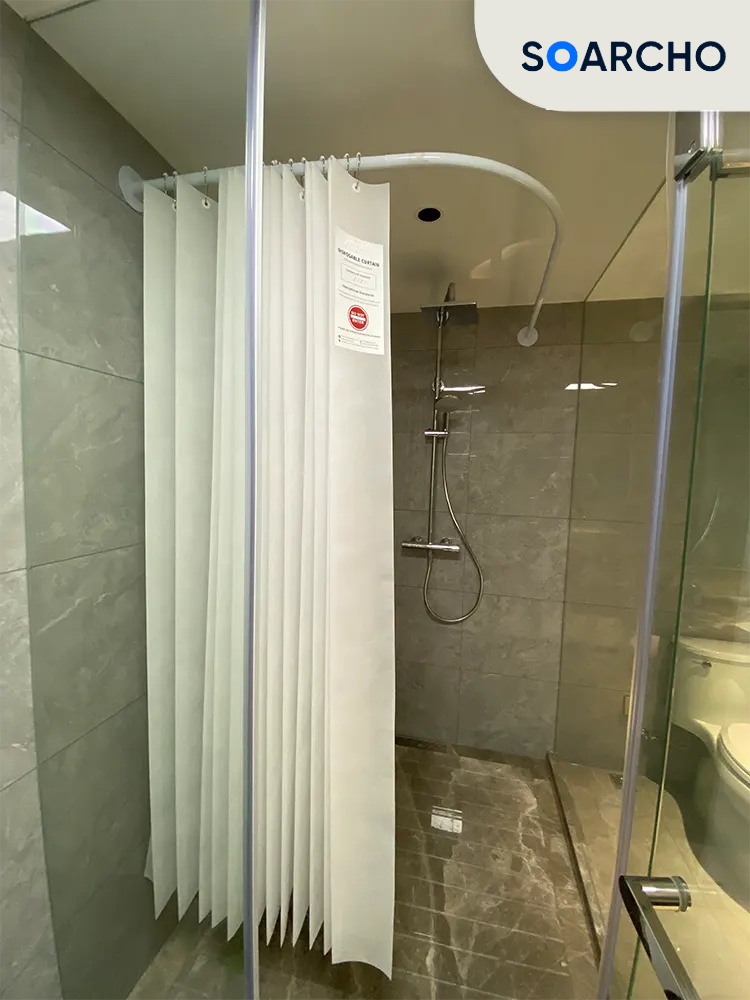Ring Hooks Disposable Shower Curtains