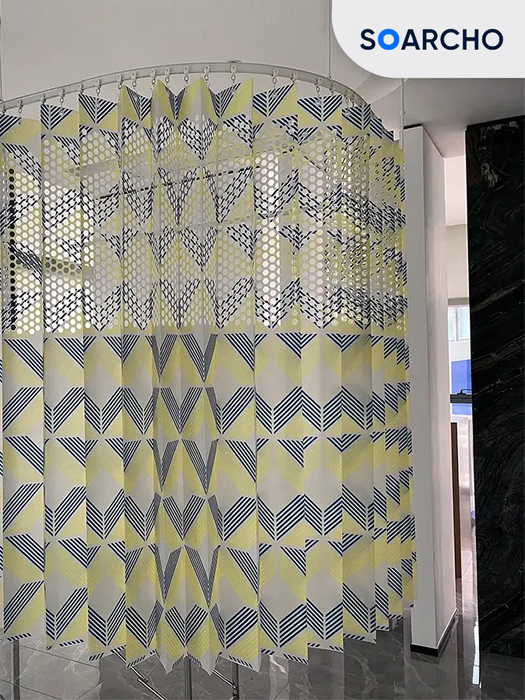 Printed Pattern Integral Perforated Mesh Disposable Curtain