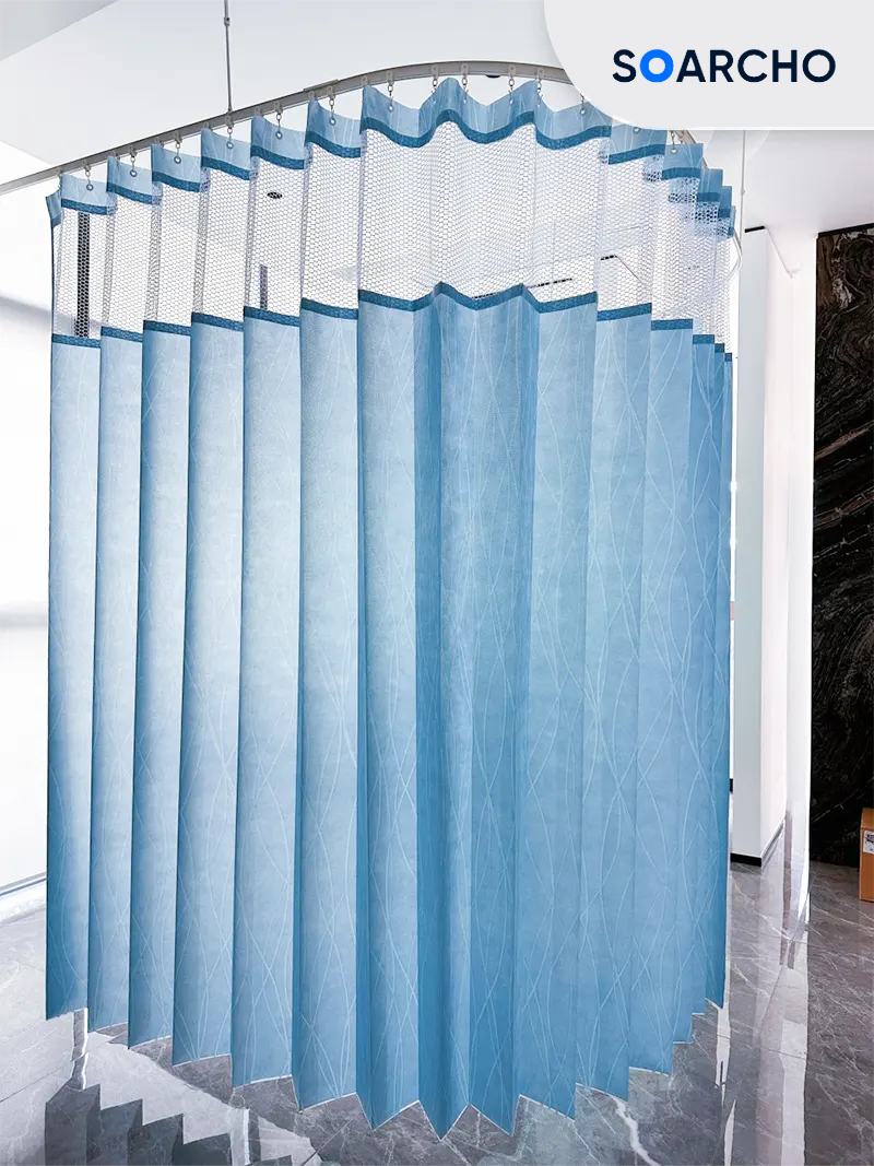 100% Polypropylene Stripe Antibacterial Medical Disposable Bed Curtains